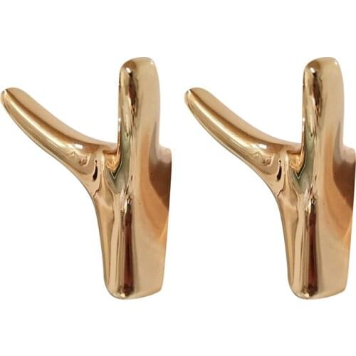 Gold Horn Coat Hooks Wall Mounted Large Load 40Lb Coat Hooks Heavy Duty Metal Double Wall Hooks, 2Set