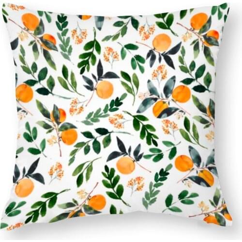 Best price Vintage simple style orange grove pillow case for home bed sofa decor throw pillow cover waist/lumbar protection