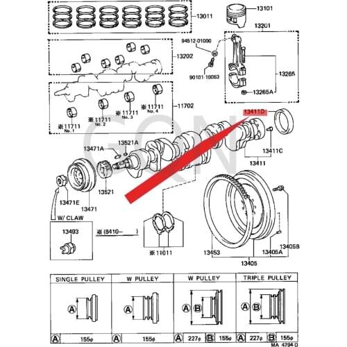 Oil seal (for crankshaft) 1980-Toy ota LAN DCR UIS ER crankshaft rear oil seal camshaft crankshaft front and rear oil seals
