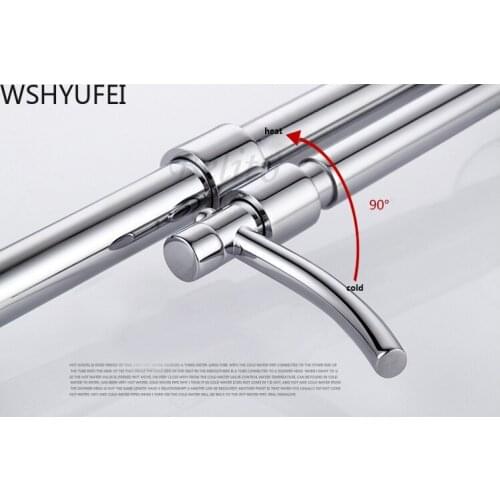 Copper bathroom faucet heightened above counter basin wash basin hot and cold water mixing valve rotating faucet free shipping