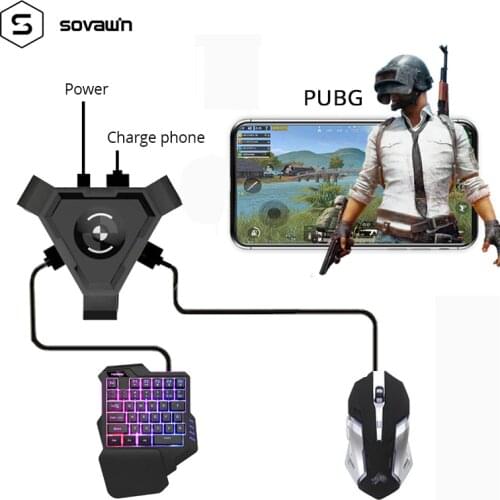 Sovawin PUBG Mobile Gamepad Controller Gaming Keyboard Mouse Converter For Android Phone to PC Adapter Plug and Play
