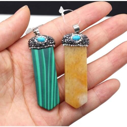 Natural Stone Pendant Sword Shaped Semi-precious Exquisite Charms For Jewelry Making DIY Necklace Bracelet Earrings Accessory