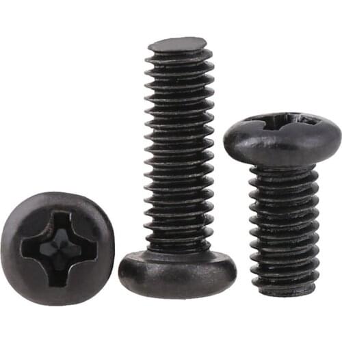 Wholesale black round head screw (hard) electronic digital screw, PM pan head screw M2-M4 100PCS