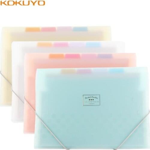 KOKUYO Pastel Cookie Expanding Wallet A4 Student Papers Office Finishing Bag Folder WSG-DFC70