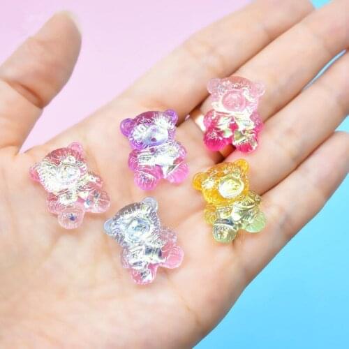 5/10Pcs Mini Bear Colorful Resin Flatback DIY Crafts Decoration Scrapbooking Phone Case Embellishments Diy Accessories