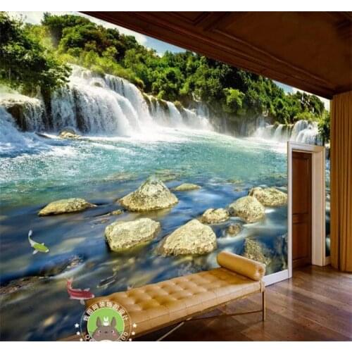 Custom Photo Wall Paper 3D Waterfall Nature Landscape Large Murals Wall Painting Living Room Bedroom Background Mural Wallpaper