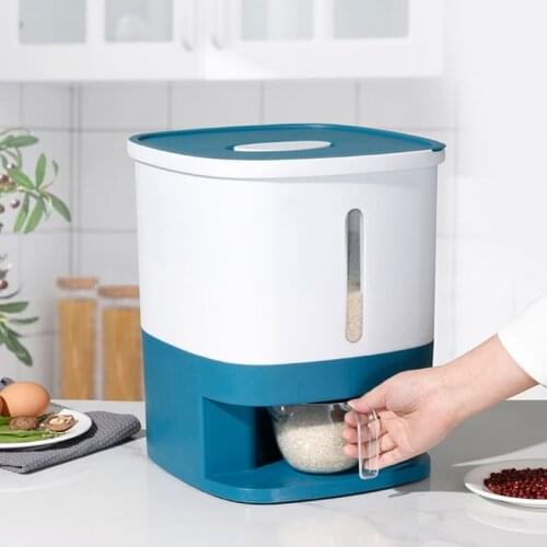 10KG Rice Bucket Dispenser Box Transparent Visible Moisture Kitchen Proof Grain Powder Storage Boxes Food Grain Rice Container