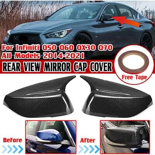 Q50 Cap Q60 Cover Q70 QX30 Replacement 2014-21 Add-On Carbon Fiber For