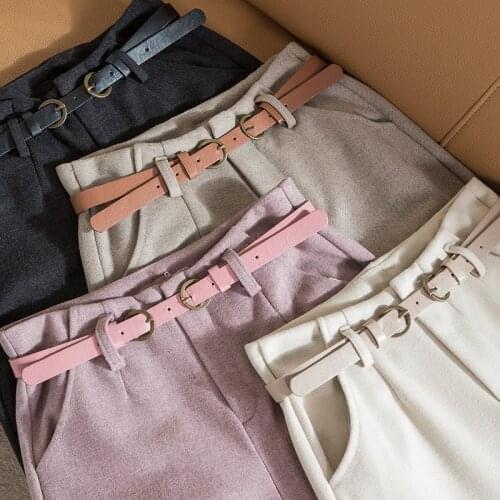 High waist Wool pants womens winter thick section wild trousers Office lady work trousers casual Woolen pants loose harem pants