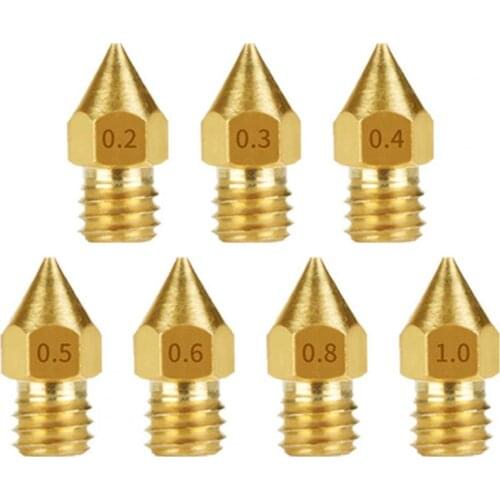 24 PCS 3D Printer Nozzles MK8 Extruder Nozzles 0.2mm 0.3mm 0.4mm 0.5mm 0.6mm 0.8mm 1.0mm for Makerbot-Creality CR10 Ender 3 5