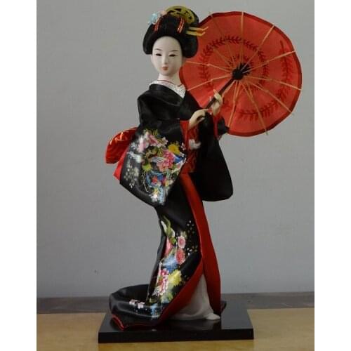 30cm Resin Statuette Ethnic Japanese Geisha Dolls Kimono Dolls Belle Girl Lady Collection Home Decoration Miniature Figurines