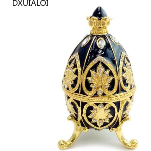 Home decorations European style electroplating diamond-studded metal crafts desktop ornaments creative Easter eggs DXUIALOI