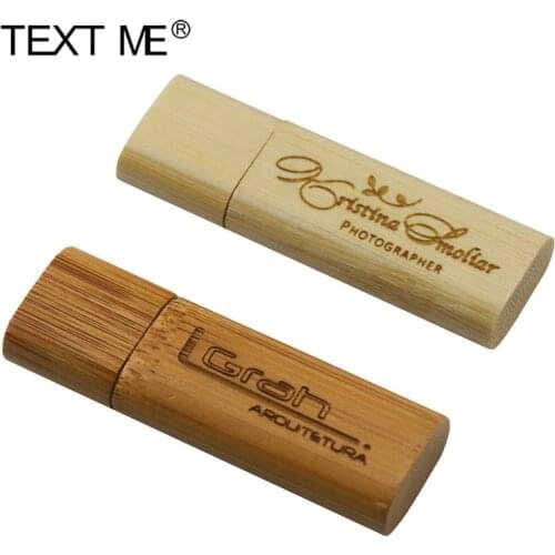 TEXT ME Bamboo Walnut LOGO USB Flash Drive 4GB 8GB 16GB 32GB 64GB USB 2.0 Custom Logo Pendrive