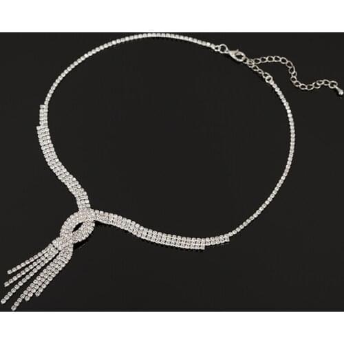 YFJEWE Jewelry Women Wedding Accessories Rhinestone Women Necklace Gift New Trendy Design Tassel Long Statement Necklace N320