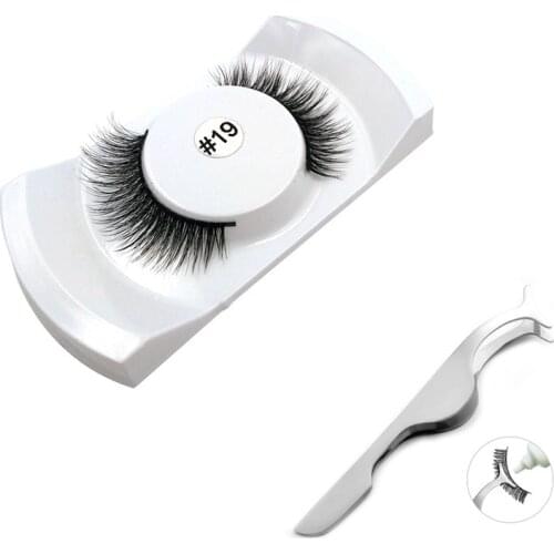 1Pair Natural False Eyelashes kits Makeup 3d Mink Lashes Eyelash Extension Make Up mink strip eye lashes + eyelashes tweezers