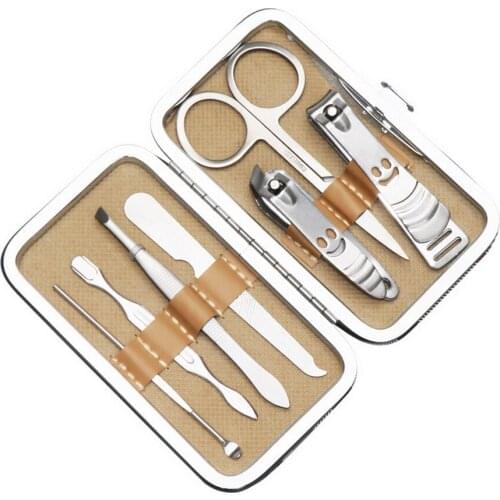 100sets 7pcs/set Nail Clipper Kit Nail Care Set Pedicure Scissor Tweezer Knife Ear pick Utility Manicure Set Tools new
