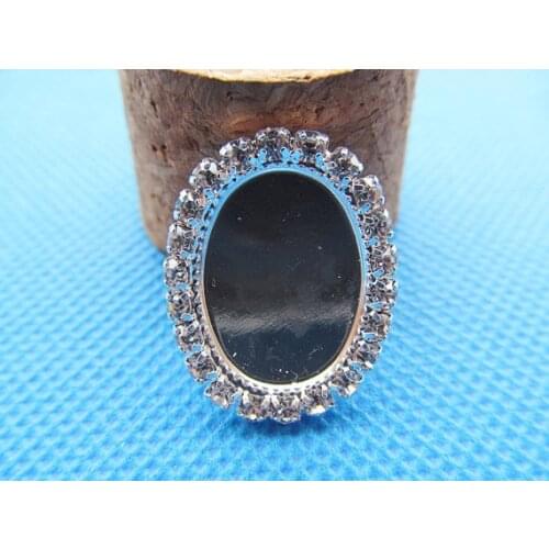 100pcs White Rhinestone Flatback Oval Copper Pendant Charm Finding,Base Setting Tray Bezel,fit 13mmx18mm Cabochon Picture Cameo