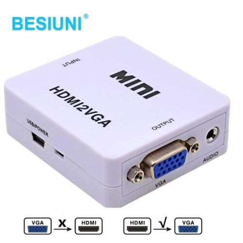 1080P HDMI-compatible to VGA Converter With Audio Adapter Connector For PC Laptop TV Box Computer Display Projector