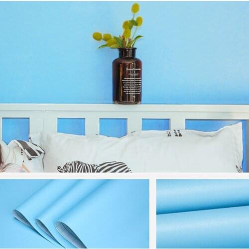 3M/5M Colorful Decorative Contact Paper PVC Self Adhesive Wallpaper Solid Color Matt Kitchen Cabinet Furniture Waterproof Films