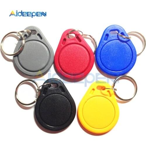 5Pcs 13.56MHz RFID S50 IC Key Chain Card Access Control System Smart Keyfobs Key Tags Card For Campus Card Attendance Management