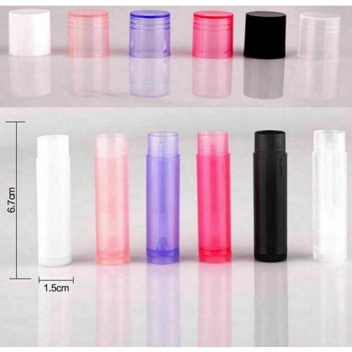 50 Pcs Empty Lip Balm Tubes Bulk 5g 5ml with Twist Bottom Lipstick Clear Refillable Lip Balm Container for DIY Cosmetic Makeup