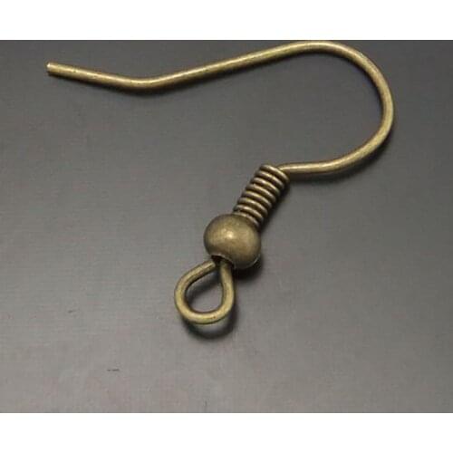 500PCS Antique Style Bronze Look Metal Earring Hook Finding17*17MM