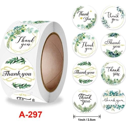 500pcs Labels Roll Flower Thank You Stickers Scrapbooking For Gift Decoration Stationery Sticker Seal Label Handmade Sticker