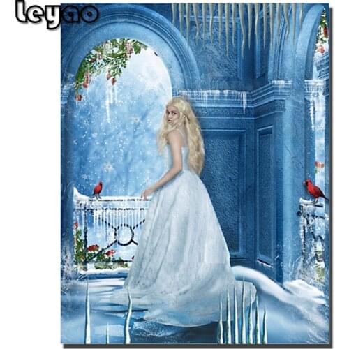 Snow Queen Full Square/Round Drill DIY Diamond Painting Fantasy Snow Princess Embroidery Cross Stitch 5D Christmas Home Decor