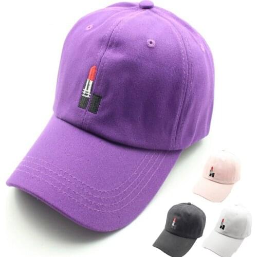 Men Women Baseball Cap Embroidery Lipstick Cotton Kpop Hats Sport Dancing Run Sun Hat Adjustable Hip hop Dancing Snapback Cap