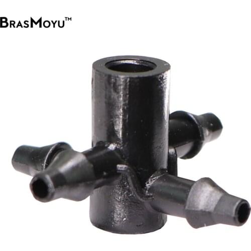 BRADMOYU 20PCS 4.2mm -ID to 4-way 1/8'' Barb Connector Arrow Dripper Water Splitter Garden Greenhouse Irrigation Fittings