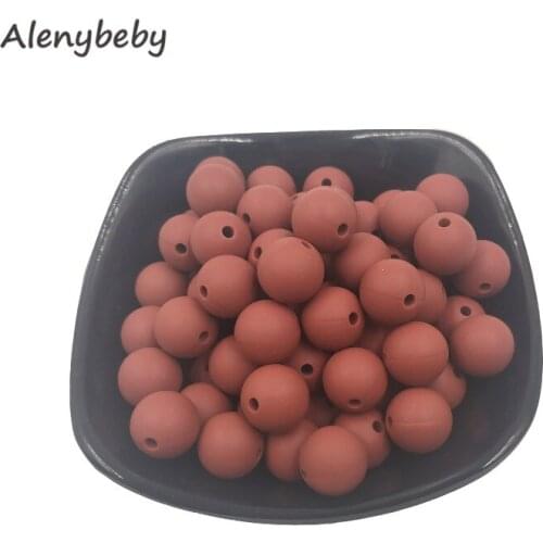 Maroon Color Food Grade Silicone Round Bead 12/15mm Baby Teething Necklace DIY Pacifier Chain Care Infan Teether Product