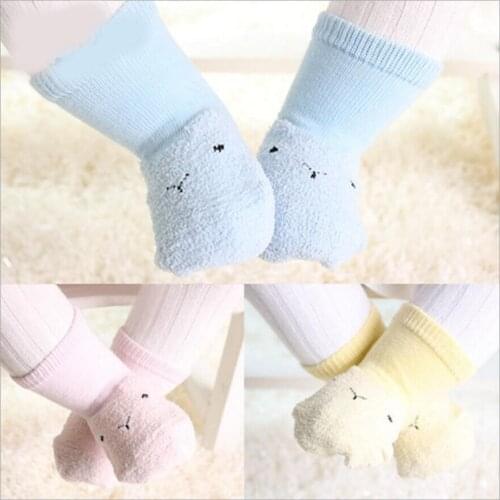 Unisex Baby Socks winter Newborn Boys Girls terry socks Toddler cartoon Bunny Anti-slip Socks