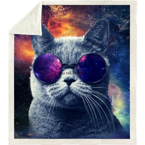 Sofa Cushion Yoga Mat Blanket Picnic Back To School Blanket Thick Double-layer Plush Animal Cat Lion 3d Print Carry Blanket