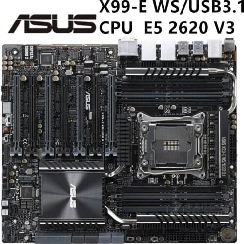 For ASUS X99-E WS/USB 3.1 + e5 2620 v3 Original Used Desktop X99 X99M 2011 Socket LGA 2011 Core i7 LGA2011 V3 DDR3 Motherboard