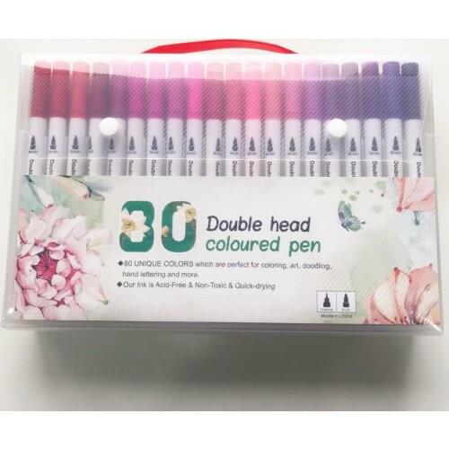 Double Headed Colored Pen Washable Watercolor Pens Art Markers Set Fineliner Flexible Brush Pen Tip Coloring Calligraphy Drawing