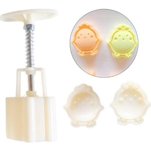 Mooncake Mold 50g Hand Press Cookie Stamps Cookie Cutter Pastry Tool Plastic Moon Cake Maker Mould
