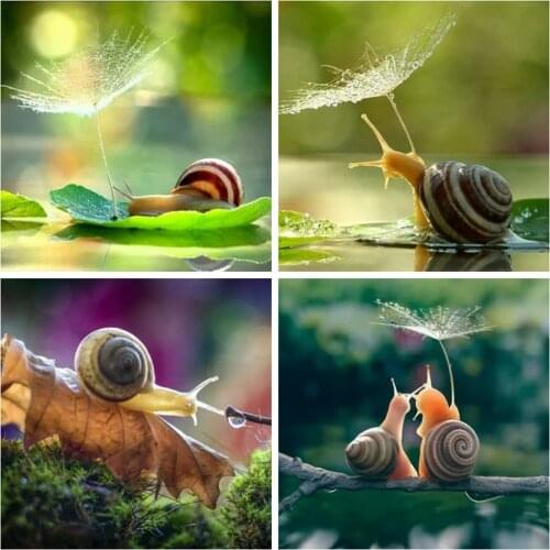 Huacan 5d Diamond Painting New Arrivals Animal Mosaic Farmhouse Home Decor Embroidery Cross Stitch Snails Diamond Art