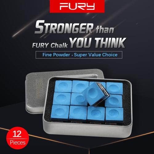 FURY Billiards Chalks 12pcs Blue Oily Billar Pool Cue/Snooker/Billiard Accessories Supplies Professional Easy To Powder Chalks