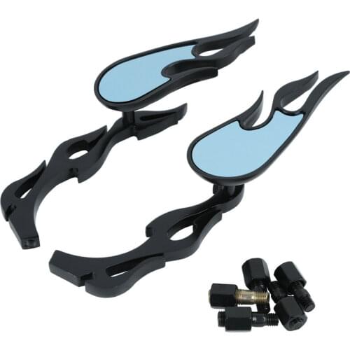 8mm 10mm Chrome Flame Custom Cafe Racer Mirror For Harley Yamaha Suzuki Street Sport Motorcycle Mirror Accessories