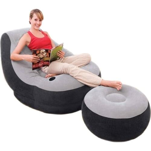 Inflatable Sofa Set Lazy Tatami Sofa Chair with Pedal Comfortable Foldable Outdoor Patable Leisure Sofa Bed