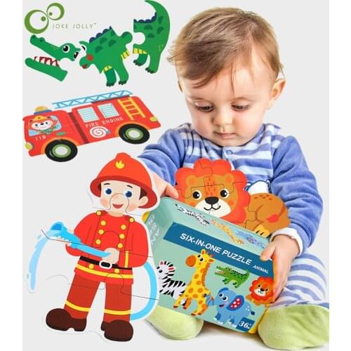 Iron Box Travel Set Children Kindergarten Early Education Character Traffic Animal Marine Buliding Blocks Wooden Puzzle DDJ