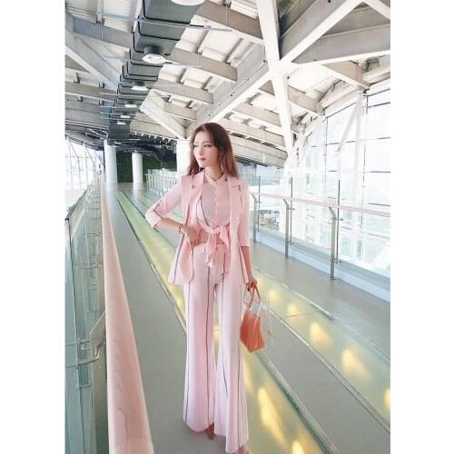 2020 new spring and autumn office lady brand female women ladies girls pink coat tops pants suits clothing