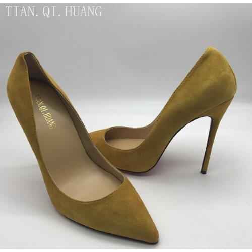 New Style Woman Sexy Pumps Brand Fashion Design Shoes High Heels Women Nightclub Shoes High Quality Suede Shoes TIAN.QI.HUANG