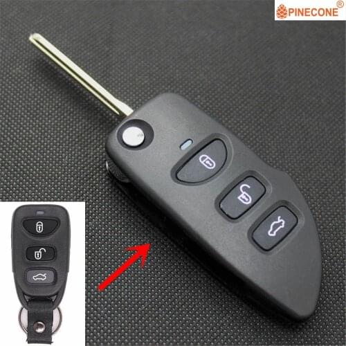 PINECONE Key Case for KIA CARENS Car Key 3 Button Uncut Brass Blade Modified Remote Car Key Fob Shell 1 Pc