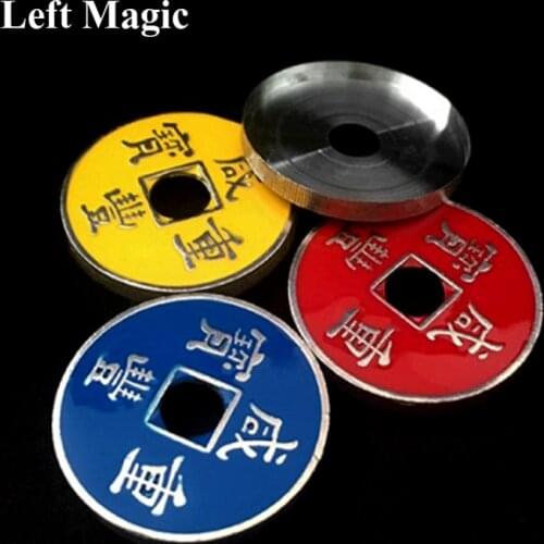 Expanded Chinese Shell + Coin (Four Color Available) Magic Tricks Close Up Prop Accessories Illusion Appear Disappear Coin Magic