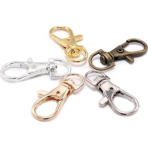 10pcs/lot Split Key Ring Swivel Lobster Clasp Connector For Bag Belt Dog Chains DIY Jewelry Making Findings