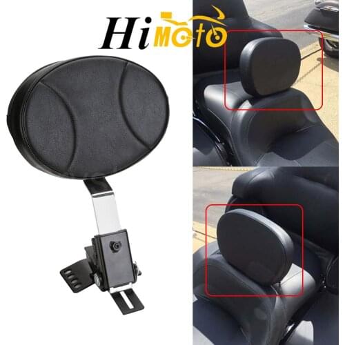 Motorcycle Adjustable Plug-In Driver Rider Seat Backrest Kit For 1997-2017 Harley Touring Electra Road Street Glide Road King