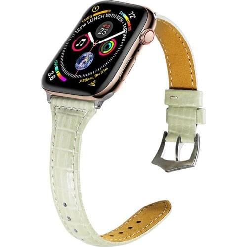 Cow Genuine Leather Strap for Apple Watch Band 44mm 42mm 40mm 38mm watchband Replacement iWatch Series 6 5 4 3 2 1 SE Wristband