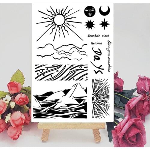 11x16CM Sunrise clouds Transparent Seal Clear Stamps Silicone Seal Roller Stamps DIY Scrapbook Album / Card Production Easter