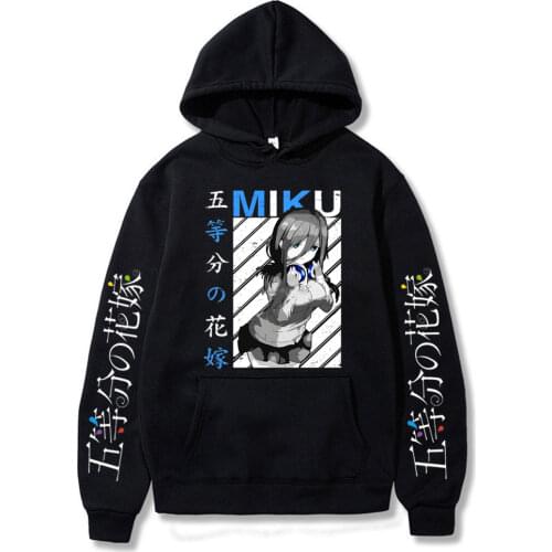 Anime The Quintessential Quintuplets Nakano Miku Kawaii Women Hoodies Men Harajuku Korean Oversize Winter Long Sleeve Sweatshirt